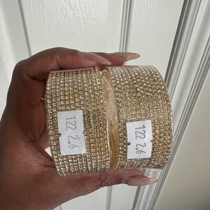 Elegant Gold Crystal Bangles